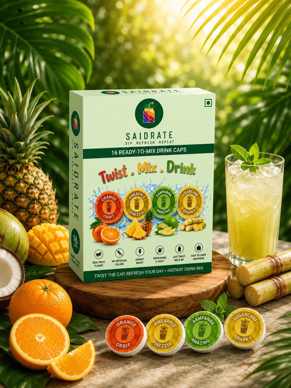 Orange | Pineapple | Aampanna | sugarcane Fruit combo